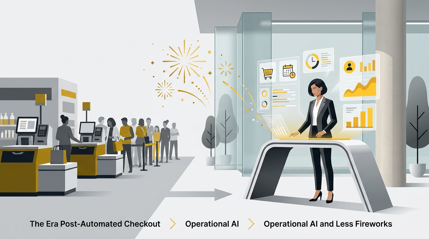 La era post-cobro automático: Por qué tu tienda necesita IA operativa y menos fuegos artificiales | Retail Lemon — La era post